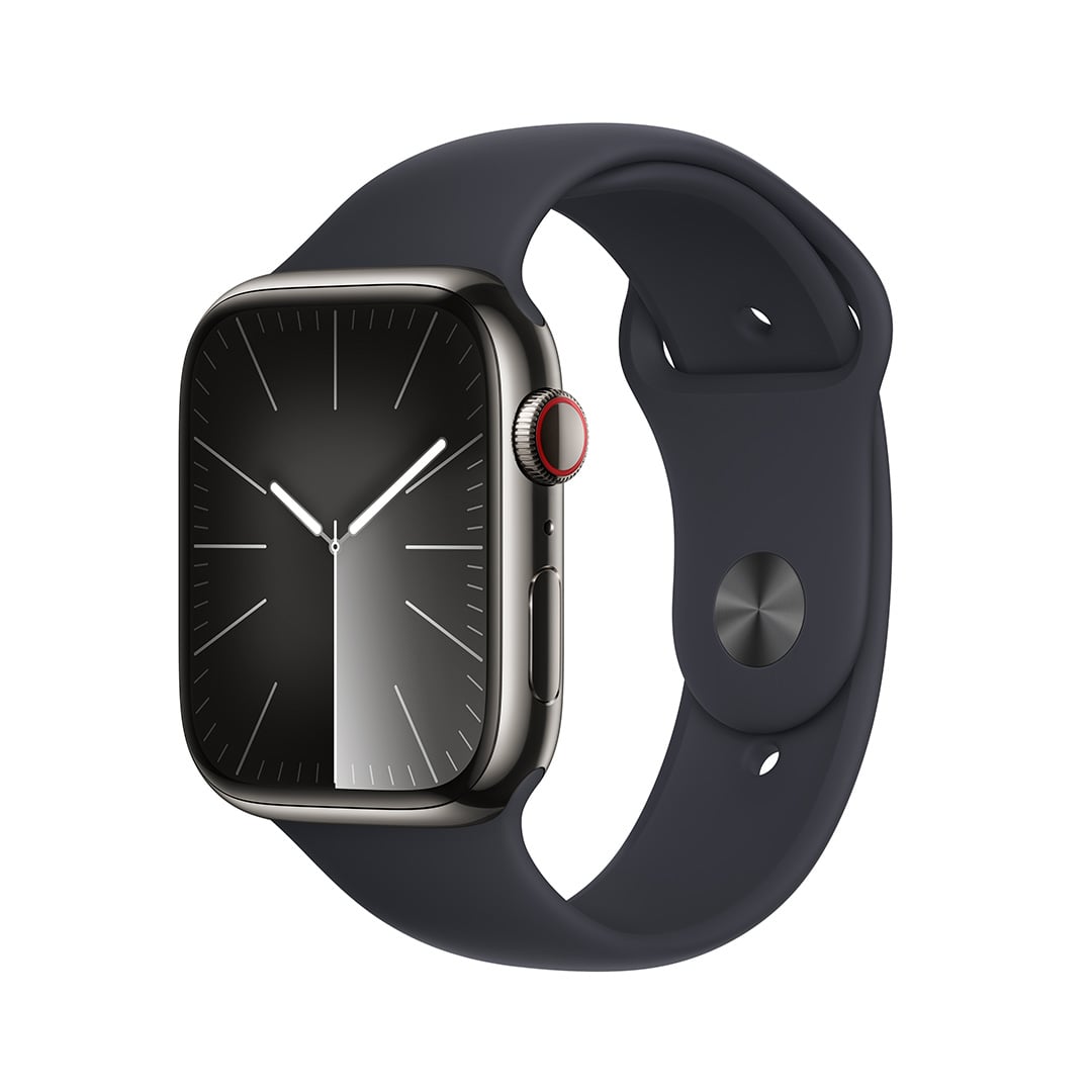 Apple Watch Series 9 GPS+Cellularモデル 45mm MRMW3J/A グラファイトステンレススチールケース/ミッドナイトスポーツバンド M/L