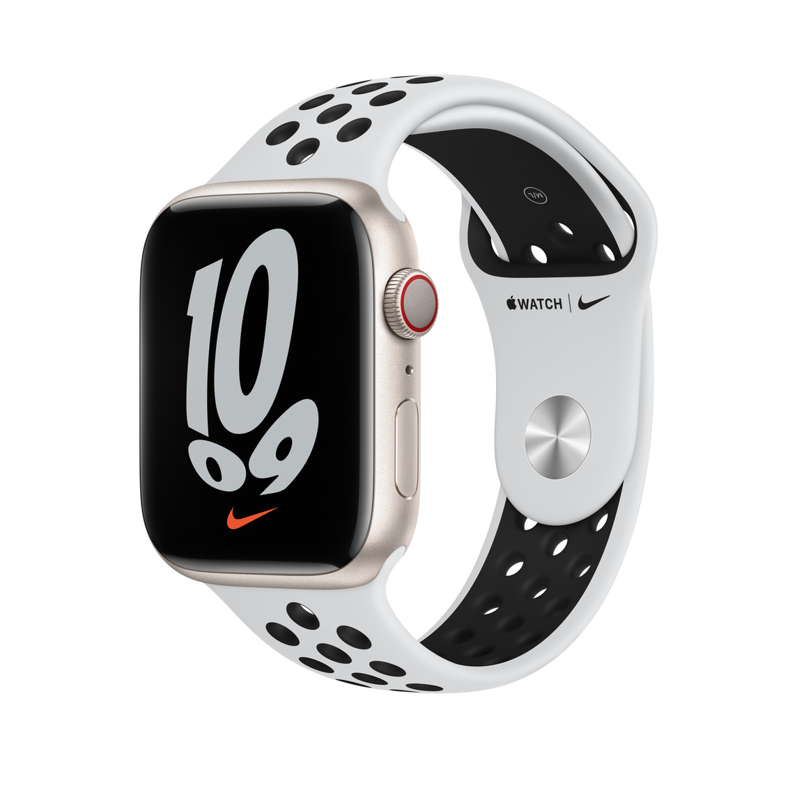 Apple Watch Nike Series 7 GPS+Cellularモデル 45mm MKL43J/A ピュアプラチナム/ブラックNikeスポーツバンド